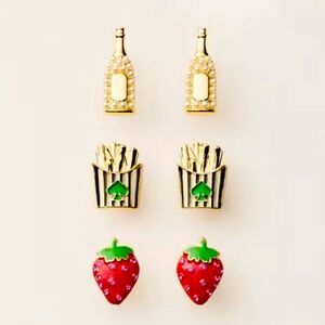 kate spade new york x Target Earrings Champagne French Fries Strawberries